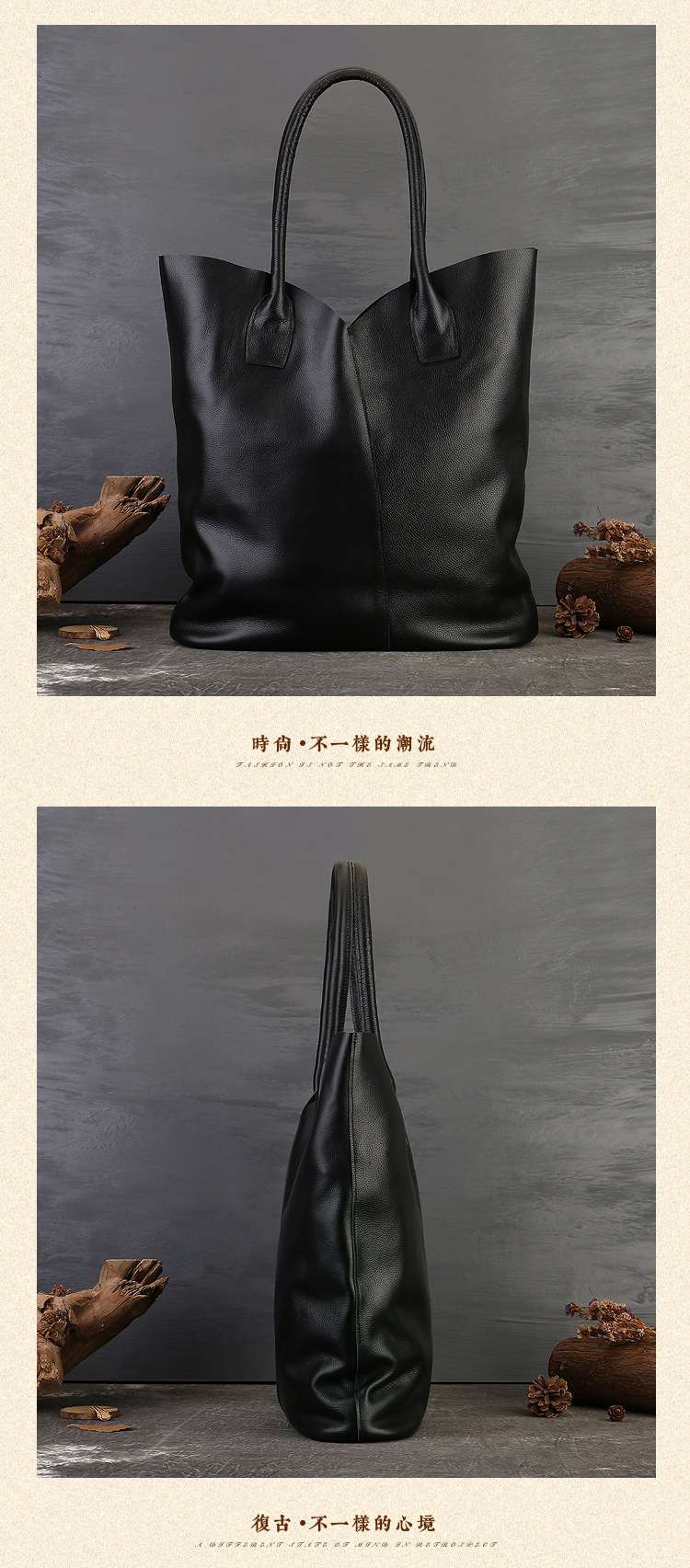 新款托特包 通勤百搭大容量真皮女包 純色大軟包包 軟皮女士手提包 時尚單肩包側背包 真皮包包