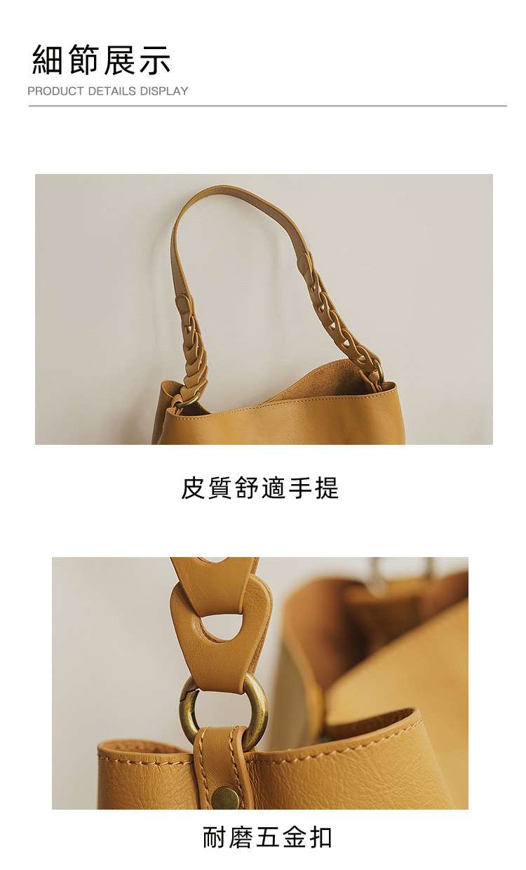 女式手提包 高級感小眾設計托特包 真皮購物手袋 大容量時尚簡約包包 手提袋女包 真皮包包