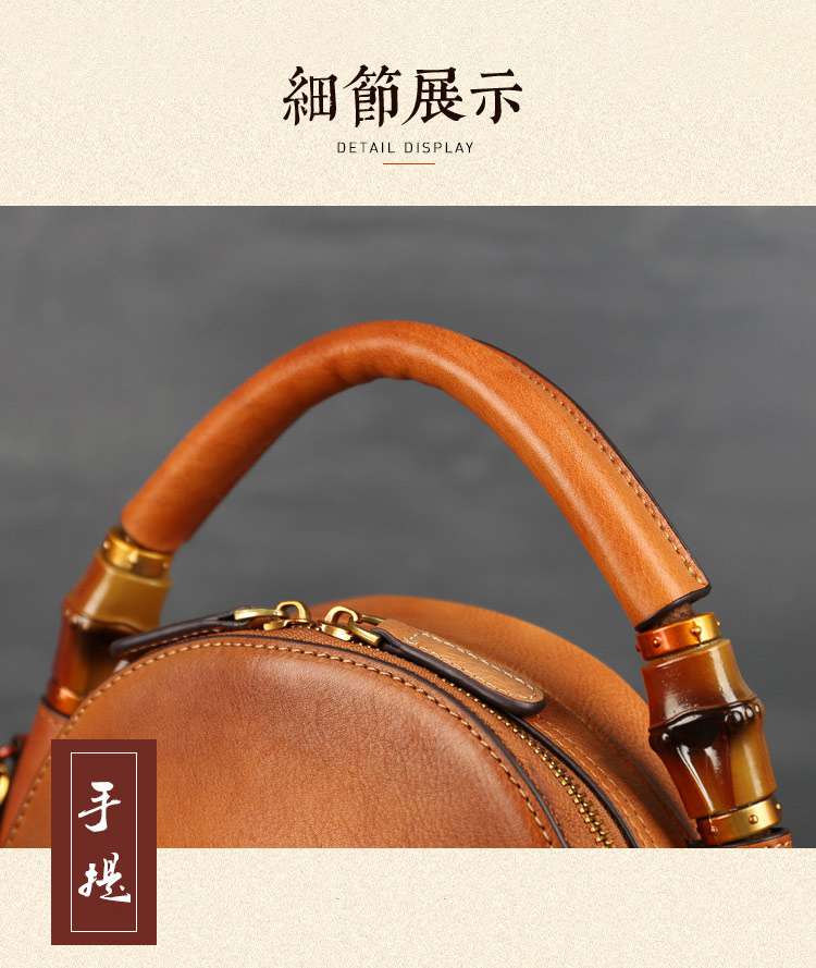 復古圖騰壓花貝殼包 真皮女包 新款女式手提包單肩斜挎包 頭層牛皮斜背包側背包 真皮包包