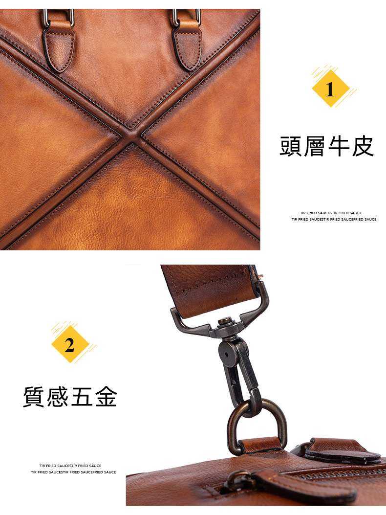 復古擦色樹膏皮手提包 頭層牛皮斜挎包 真皮休閒包 手工公事包植鞣皮斜背包 男士肩背包郵差包公文包 真皮包包