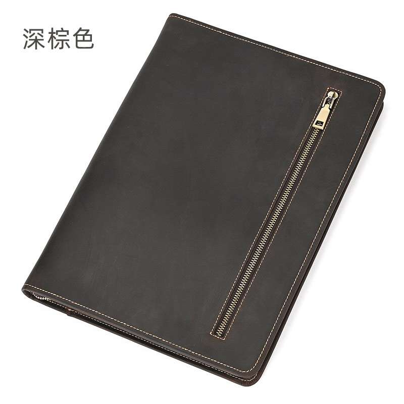 真皮iPad保護套 筆槽款復古瘋馬皮12.9寸平板保護皮套 真皮文件包手拿包 真皮包包