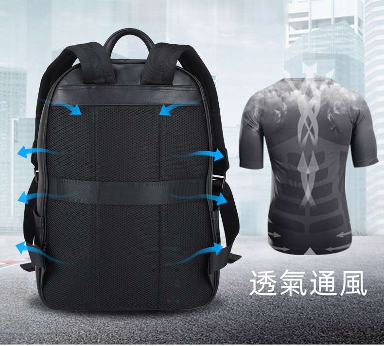 真皮商務通勤編織後背包 頭層牛皮14吋電腦背包 男士雙肩包新款旅行背包編織包 真皮包包