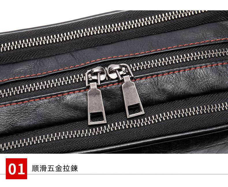 男士商務皮包 多功能收納包 高檔真皮手拿包 純皮高級大容量頭層牛皮洗漱包新款 真皮包包