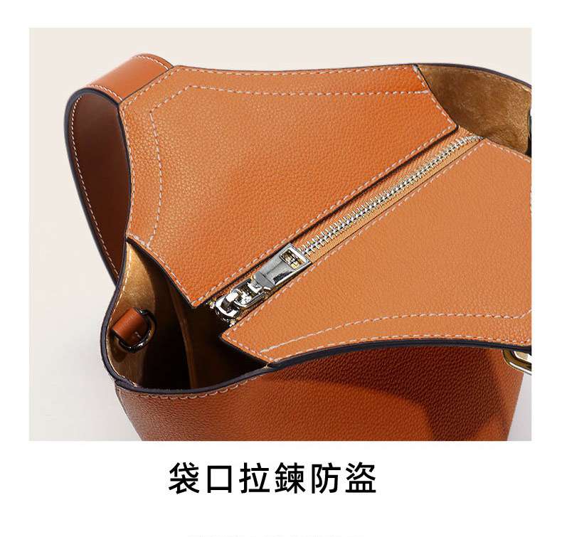 時尚水桶包 女托特包 牛皮腋下包 高級感真皮女包斜背包 小眾設計包包 單肩包側背包