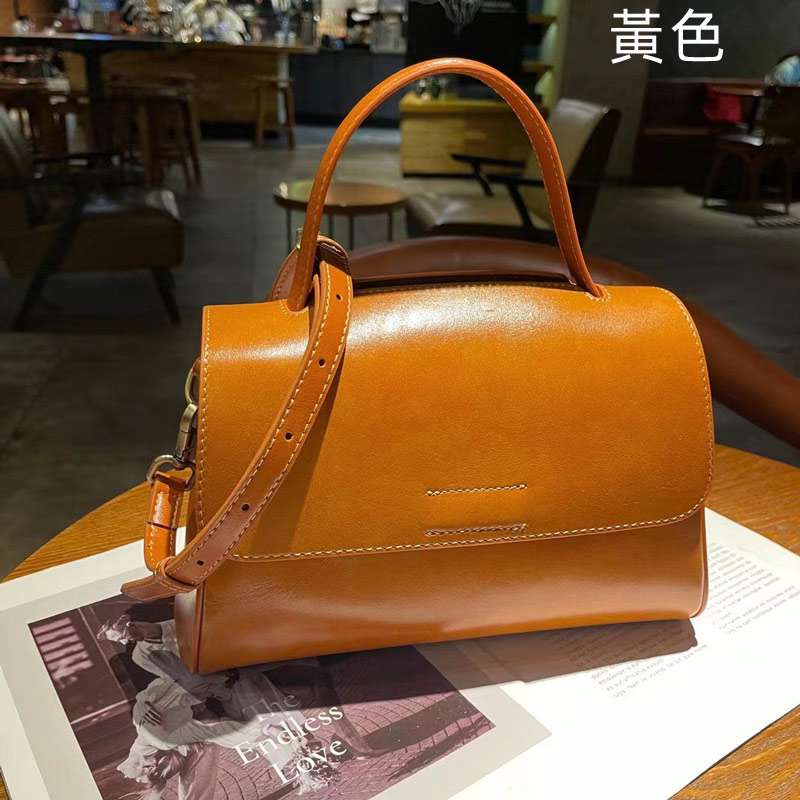 真皮女包 頭層牛皮機車包 植鞣牛皮手提包斜挎包 復古女生斜背包新款休閑女包包 真皮包包
