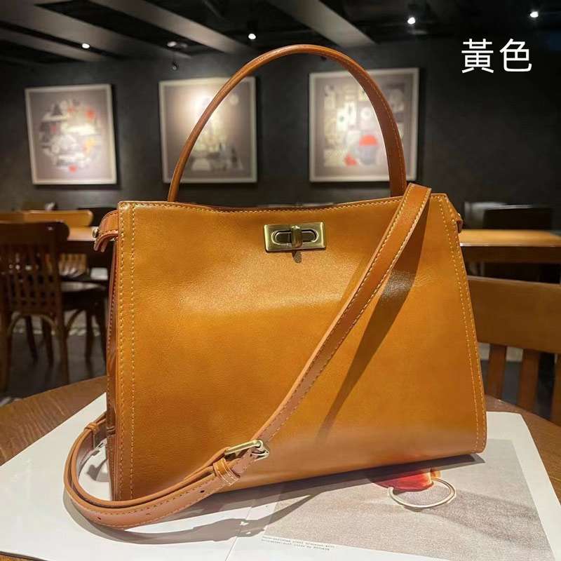 植鞣牛皮手提包 復古女包凱莉包 樹膏皮斜背包 真皮包包 頭層皮側背包單肩背包 真皮包包