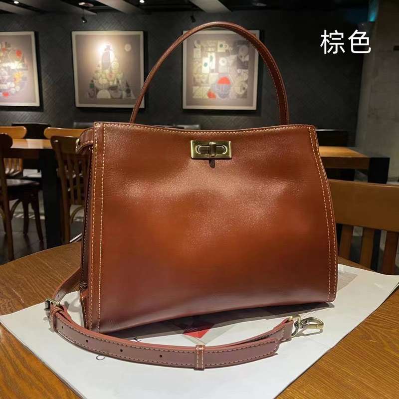 植鞣牛皮手提包 復古女包凱莉包 樹膏皮斜背包 真皮包包 頭層皮側背包單肩背包 真皮包包