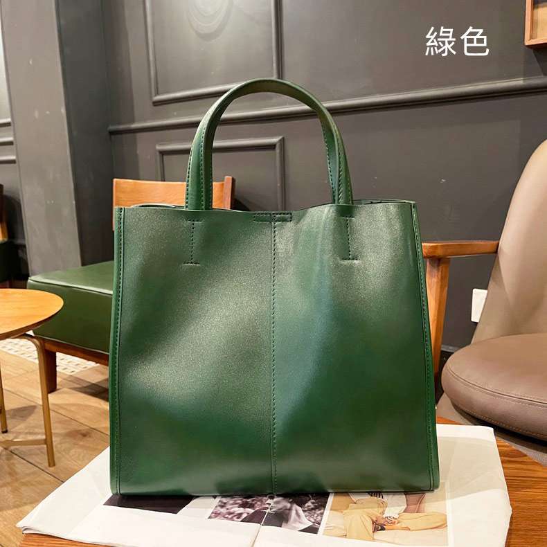 復古植鞣皮托特包 牛皮單肩背包斜挎包 女式購物手袋 真皮女包包 新款手提袋斜背包 真皮包包
