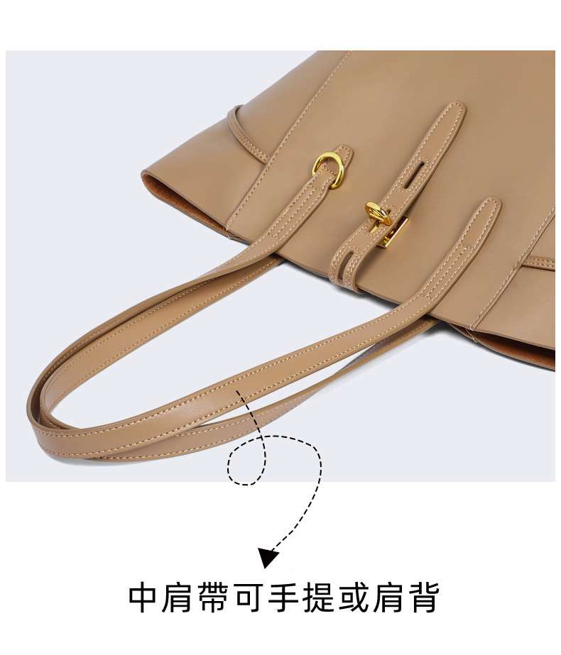 新款時尚托特包水桶女包 潮式復古真皮手提包 柔軟大包包單肩背包 大容量媽媽包包  真皮包包