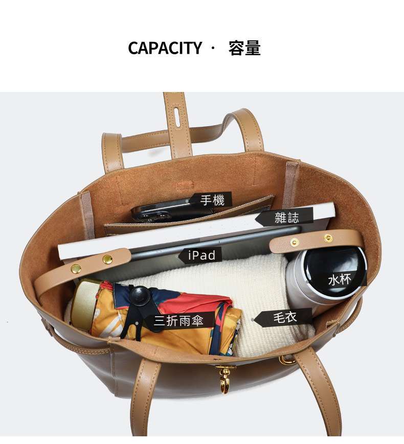 新款時尚托特包水桶女包 潮式復古真皮手提包 柔軟大包包單肩背包 大容量媽媽包包  真皮包包