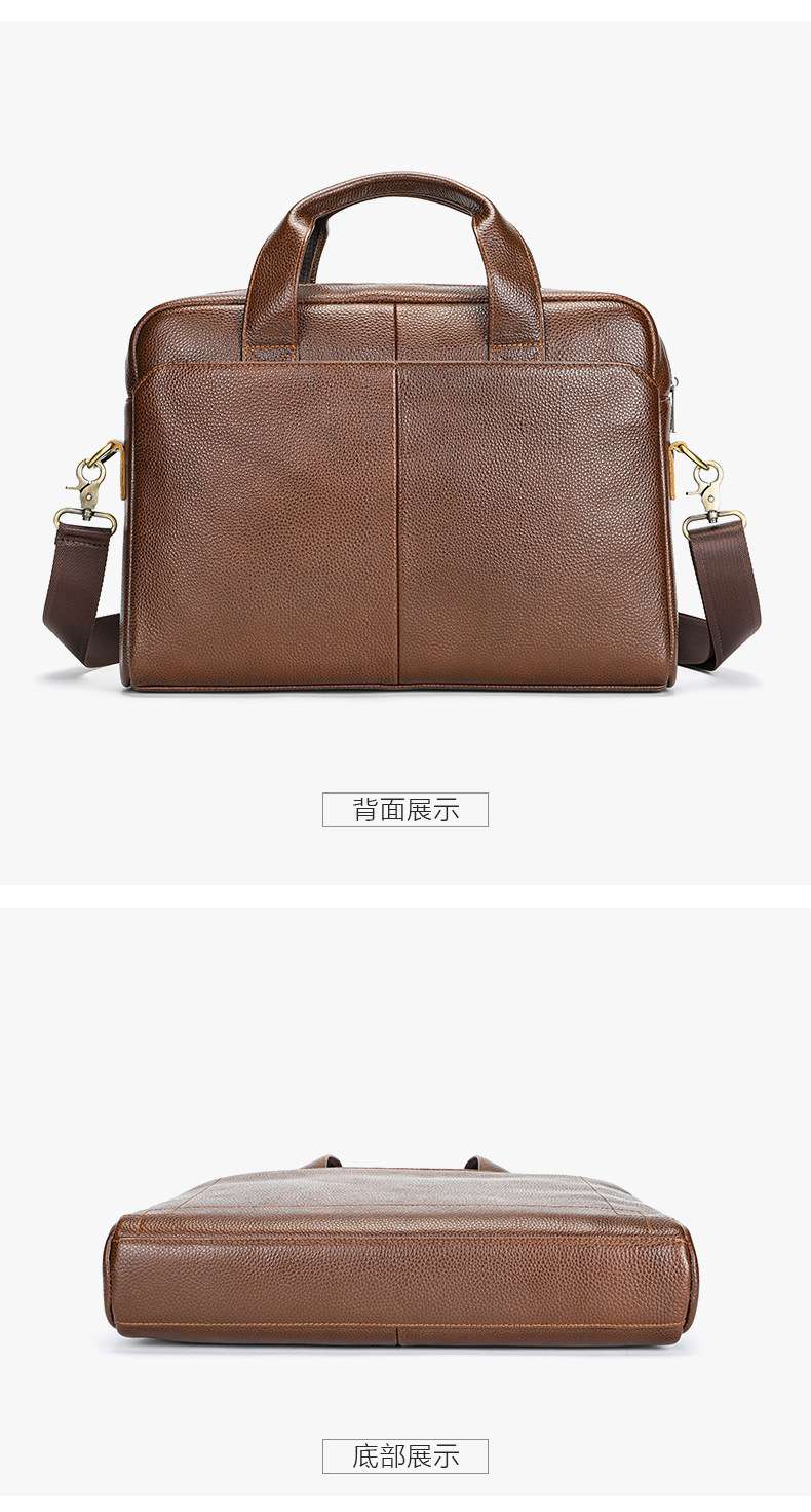 男士真皮手提包 頭層牛皮公文包 真皮手袋電腦包公務包 斜背包側背包公事包 真皮包包