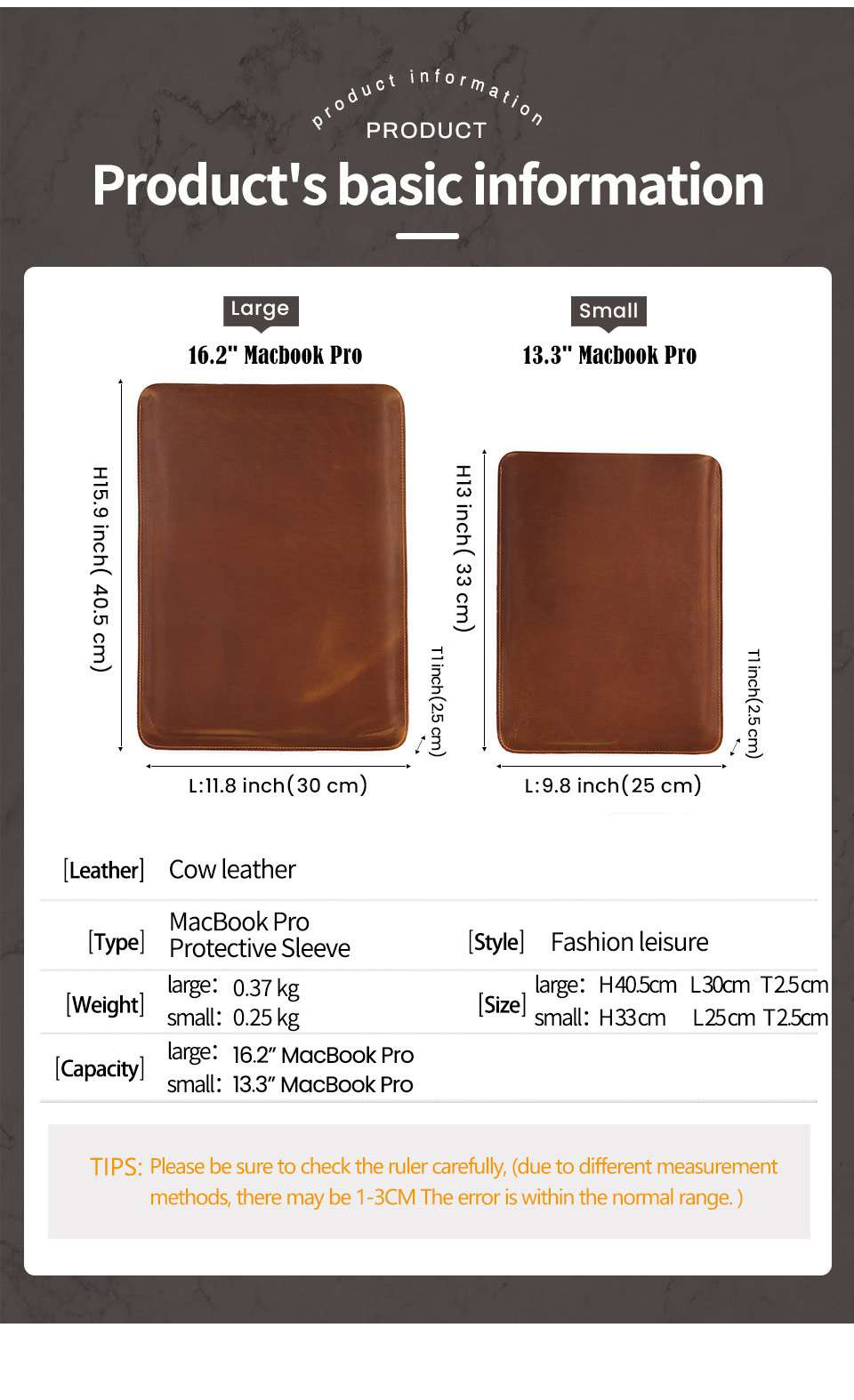 真皮電腦內膽包 Apple MacBook Pro 16.2寸保護套皮夾 瘋馬皮復古13.3