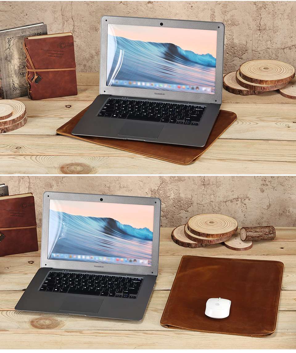 真皮電腦內膽包 Apple MacBook Pro 16.2寸保護套皮夾 瘋馬皮復古13.3