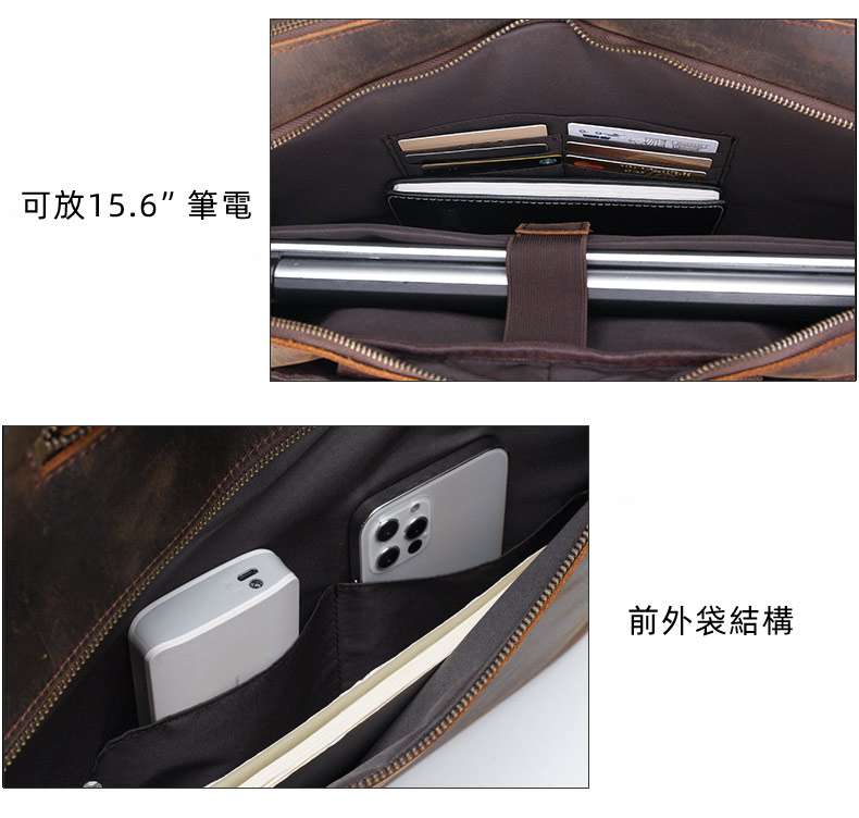 多功能後背包 一包多變 手提包斜背包 復古頭層牛皮公文包真皮雙肩背包 15.6吋通勤電腦包單肩雙肩三用包 真皮包包