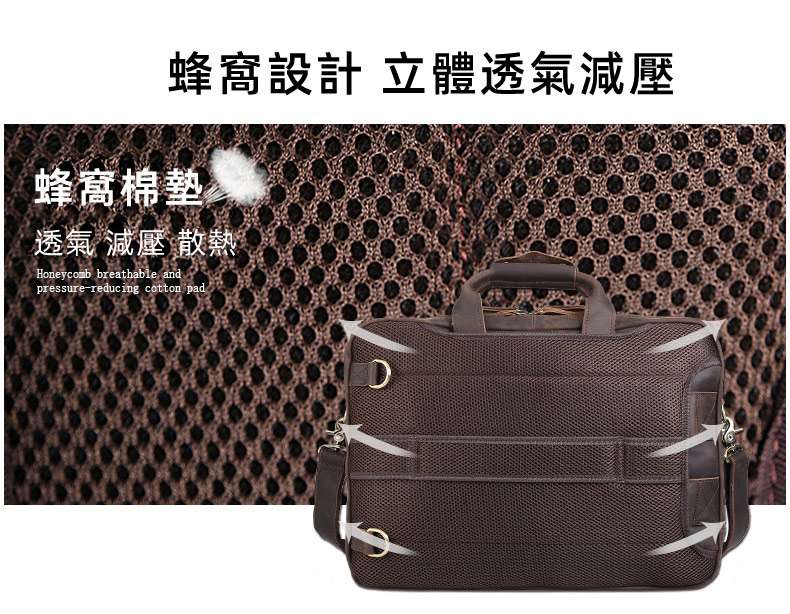 多功能後背包 一包多變 手提包斜背包 復古頭層牛皮公文包真皮雙肩背包 15.6吋通勤電腦包單肩雙肩三用包 真皮包包