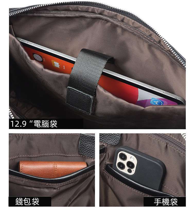 商務公事包 男式大容量手提包 頭層牛皮男包 簡約通勤包真皮公文包斜背包手袋  真皮包包