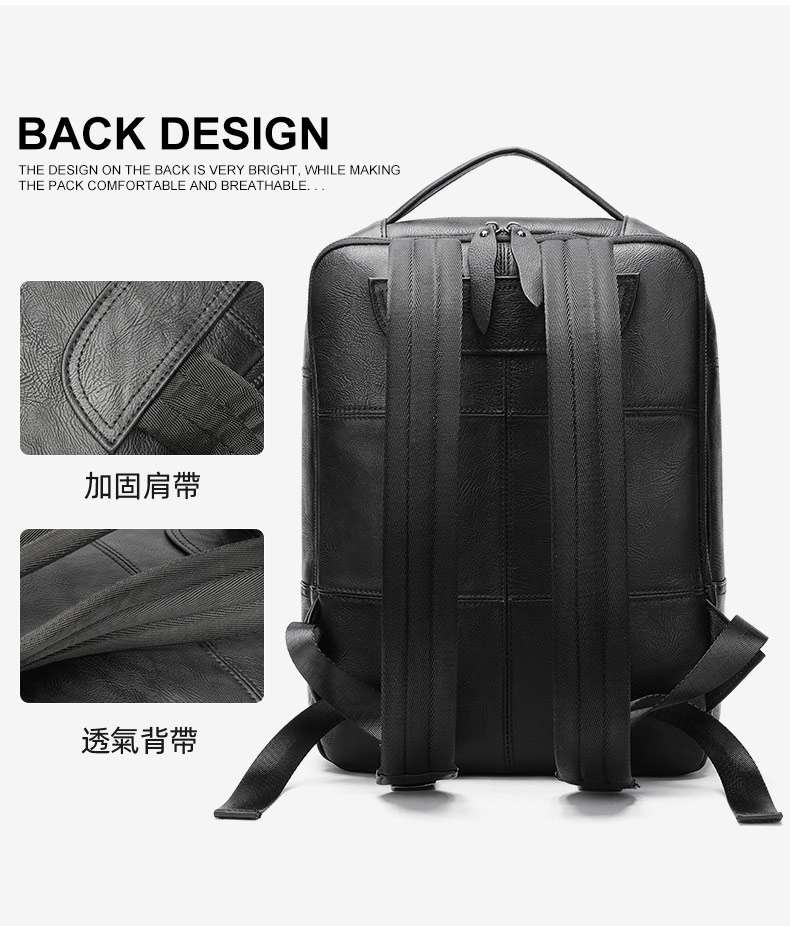 真皮電腦背包 頭層牛皮雙肩包 商務通勤背包 頭層牛皮防水男士後背包 男皮包包   真皮包包