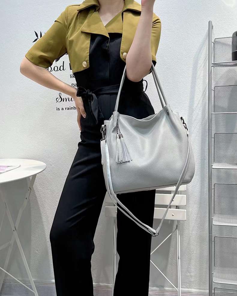 氣質百搭托特包手提包 大容量頭層牛皮自然摔紋斜挎包 真皮女包手袋女士單肩背包斜背包  真皮包包