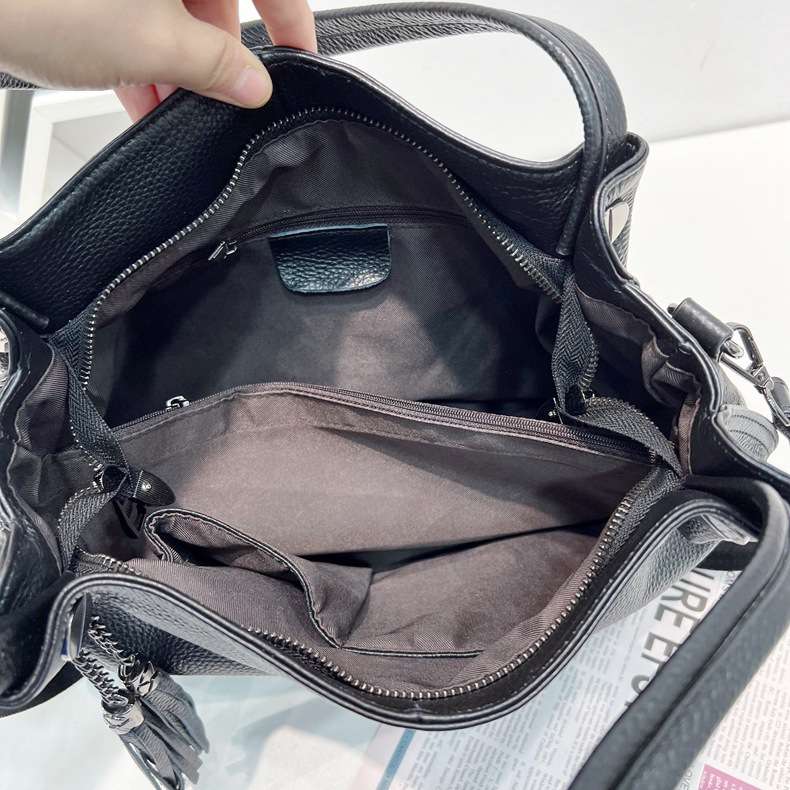 氣質百搭托特包手提包 大容量頭層牛皮自然摔紋斜挎包 真皮女包手袋女士單肩背包斜背包  真皮包包