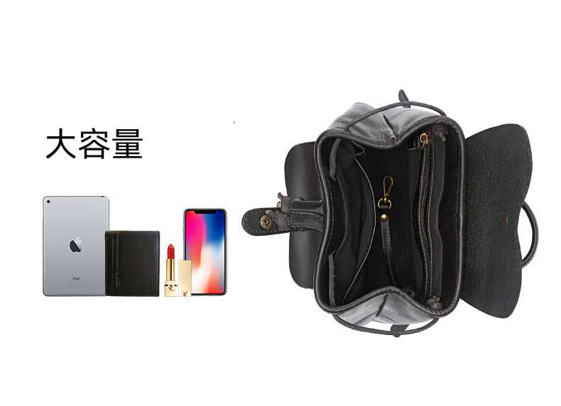 新款韓式女生後背包 真皮雙肩包 手工頭層牛皮女款包包 簡約百搭韓版真皮旅行包 真皮包包