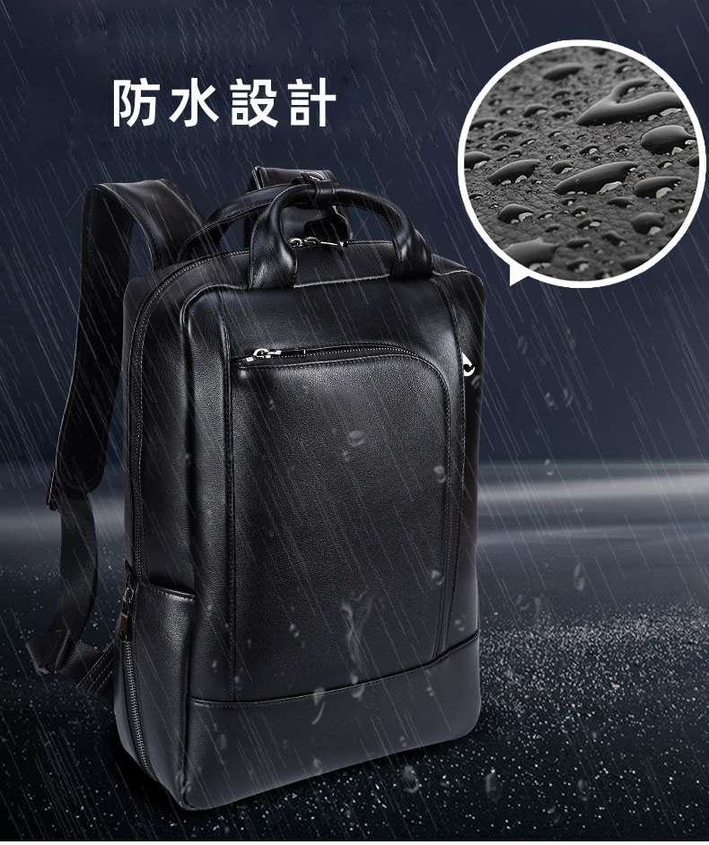 新款商務通勤頭層牛皮後背包 15.6吋電腦背包雙肩背包 男士真皮旅行包輕便行李箱包L型推薦 真皮包包