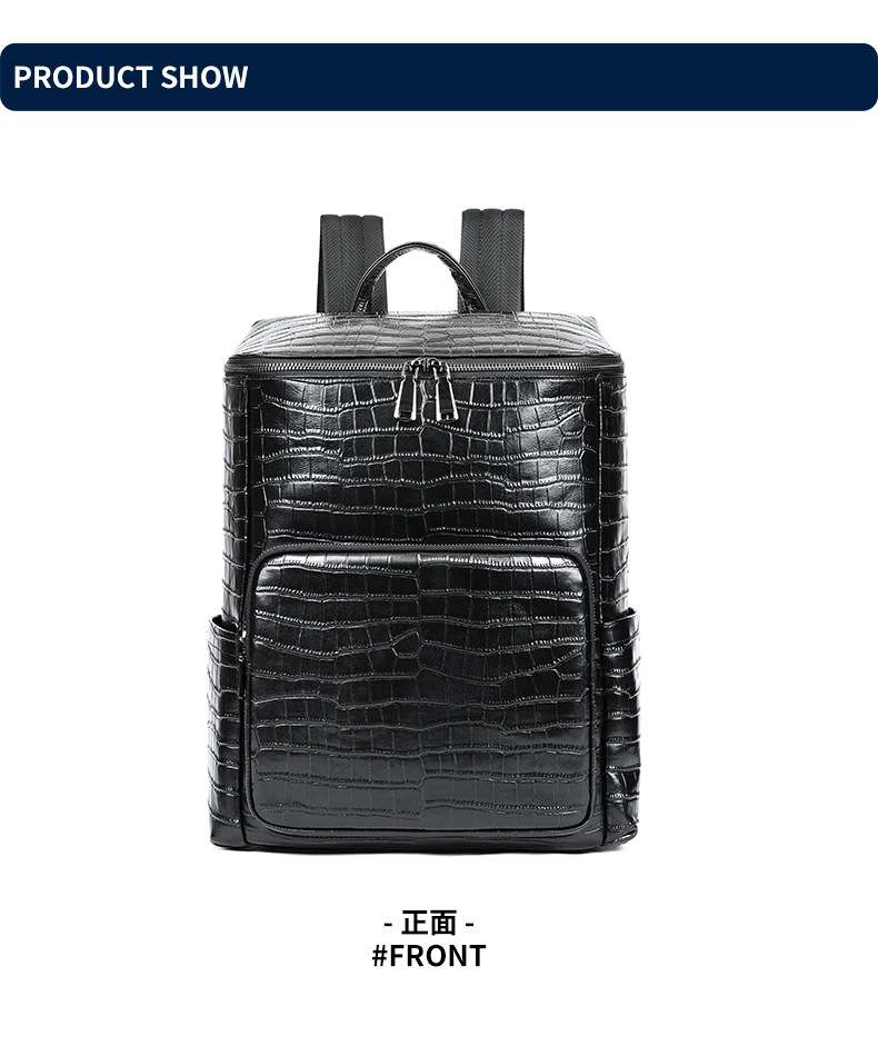 真皮男士雙肩包 商務書包旅行包 高級感頭層牛皮後背包 大容量男式15吋電腦背包 真皮包包