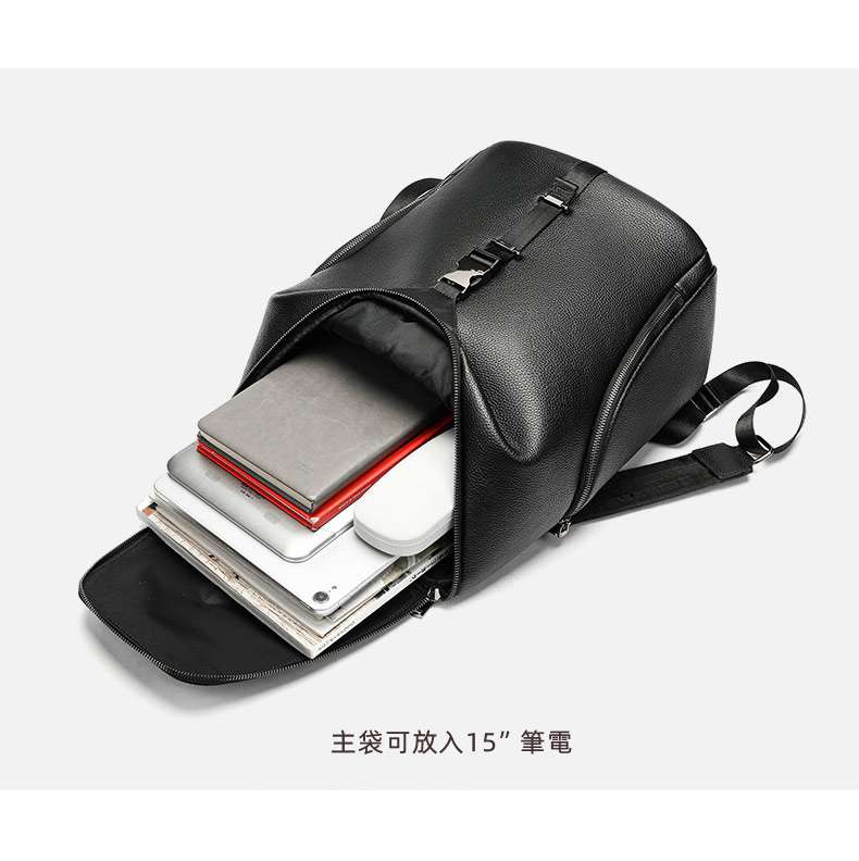 頭層牛皮雙肩包 旅行電腦包 高級感男士商務休閑真皮後背包 大容量書包15.6吋筆電包推薦 真皮包包