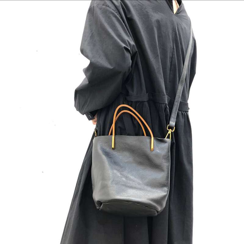 復古真皮斜背包 手工頭層牛皮單肩包斜跨包 女式手提包 新款側背包單肩背包 真皮包包