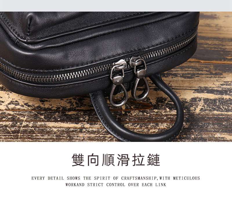 新款一包兩用 男士後背包胸包 真皮雙肩包 頭層牛皮單肩包 休閑小背包 多功能胸包 真皮包包