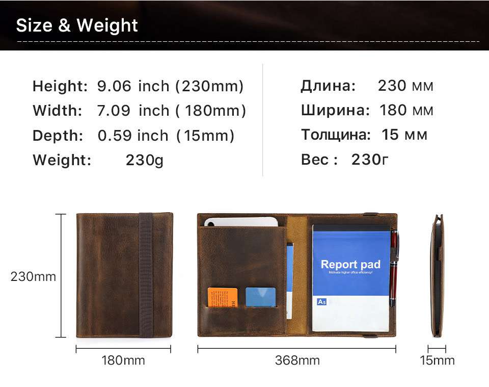 新款瘋馬皮a5紙筆記本皮套 帶鋼筆位可放iPad mini多功能保護套 真皮手拿包皮夾 真皮包包