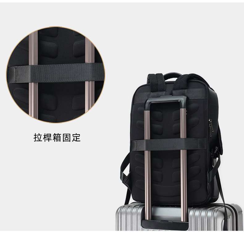 新款180°開合設計可掛行李箱摔紋皮後背包 大容量出差旅行背包 商務男士帶USB電腦包 真皮戶外雙肩包推薦電腦包 真皮包包
