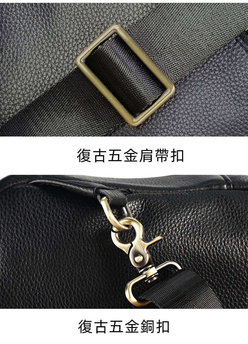 新款男士胸包 大容量復古胸前包 多功能騎行通勤胸前挎包 真皮斜背包頭層牛皮背包 真皮包包