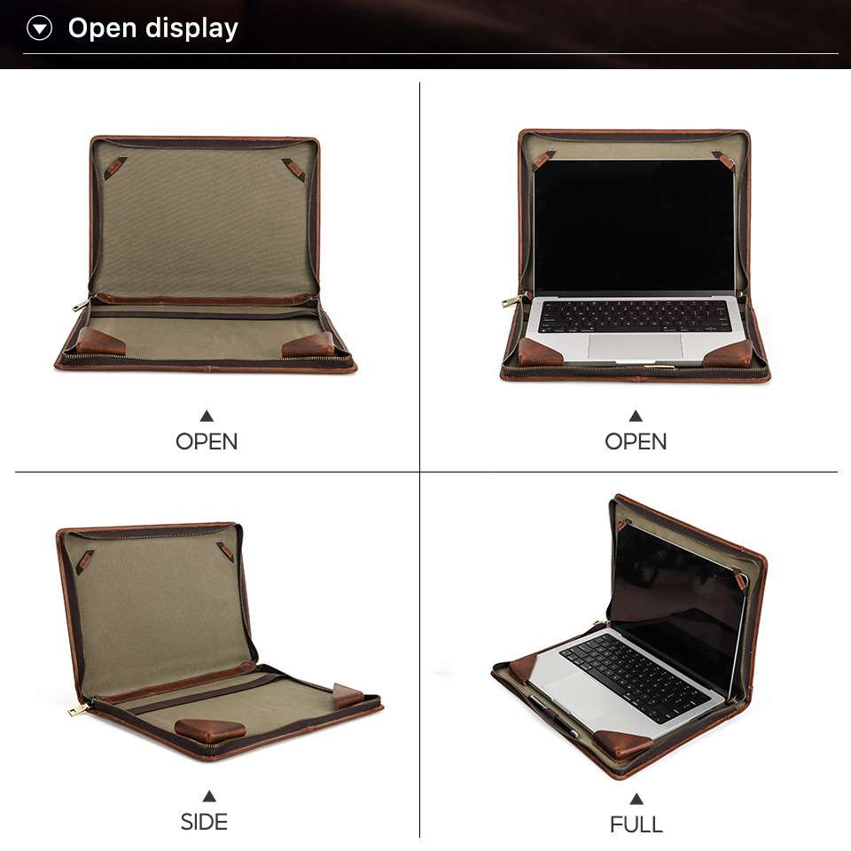 適用新款Macbook air 13.3電腦保護套 頭層牛皮蘋果筆記本手提電腦包 筆電保護套皮夾包 真皮包包