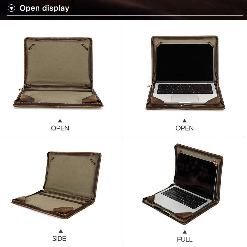 適用新款Macbook air 13.3電腦保護套 頭層牛皮蘋果筆記本手提電腦包 筆電保護套皮夾包 真皮包包