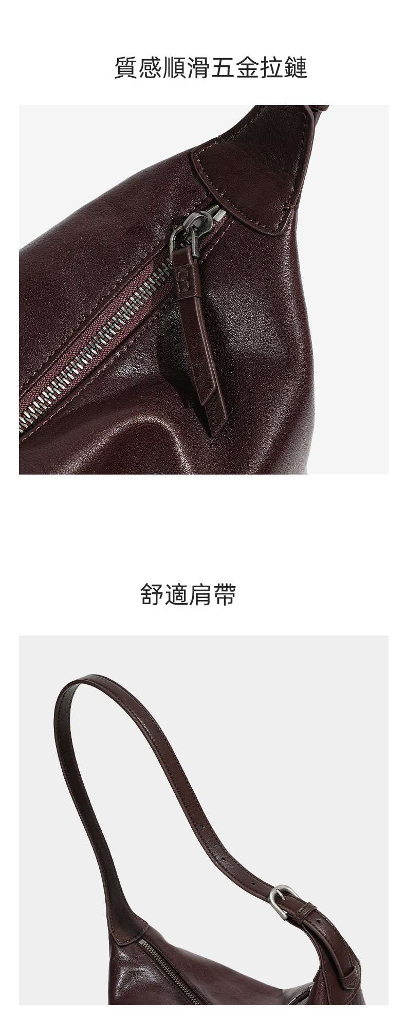 頭層植鞣牛皮餃子包 女生斜背包 高級感單肩背包 通勤百搭大容量真皮hobo腋下包推薦 真皮包包