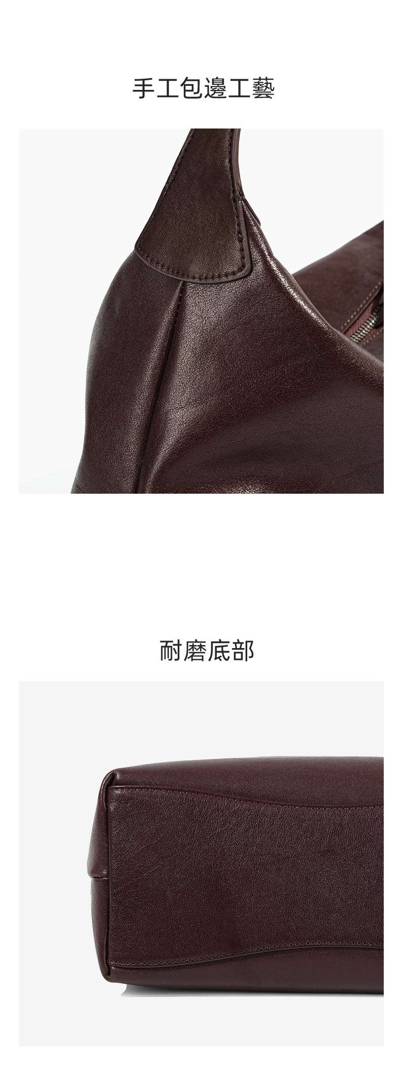 頭層植鞣牛皮餃子包 女生斜背包 高級感單肩背包 通勤百搭大容量真皮hobo腋下包推薦 真皮包包