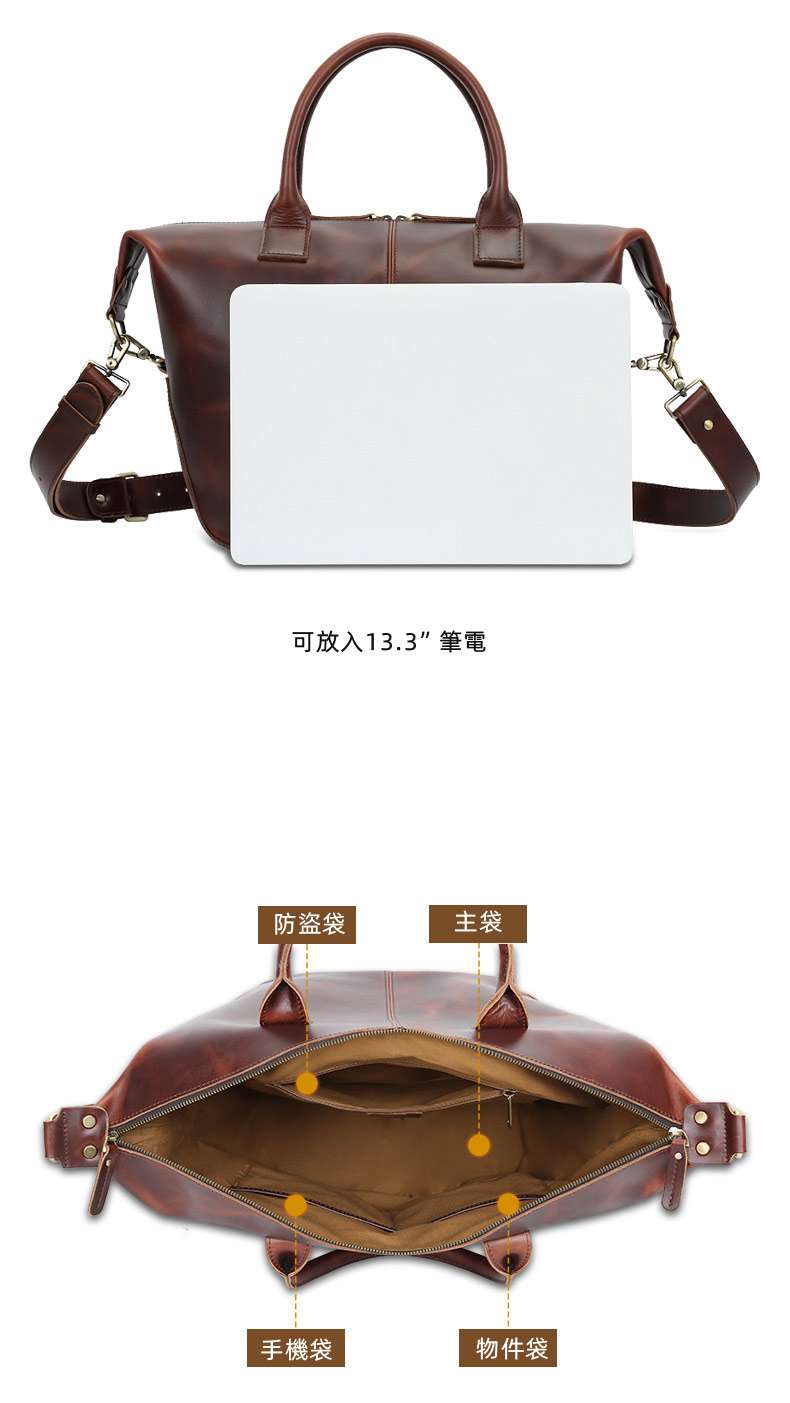 新款復古油蠟抓花手提包 真皮單肩包包 歐美時尚托特包 女士大容量餃子包斜挎女包 真皮包包