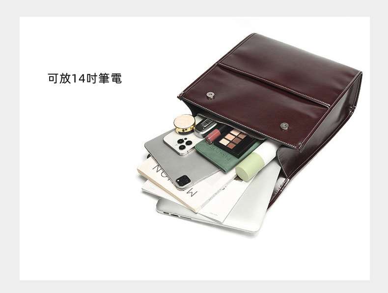 新款時尚簡約大容量後背包 可放14吋電腦背包 高級感真皮商務復古雙肩包女包 真皮包包