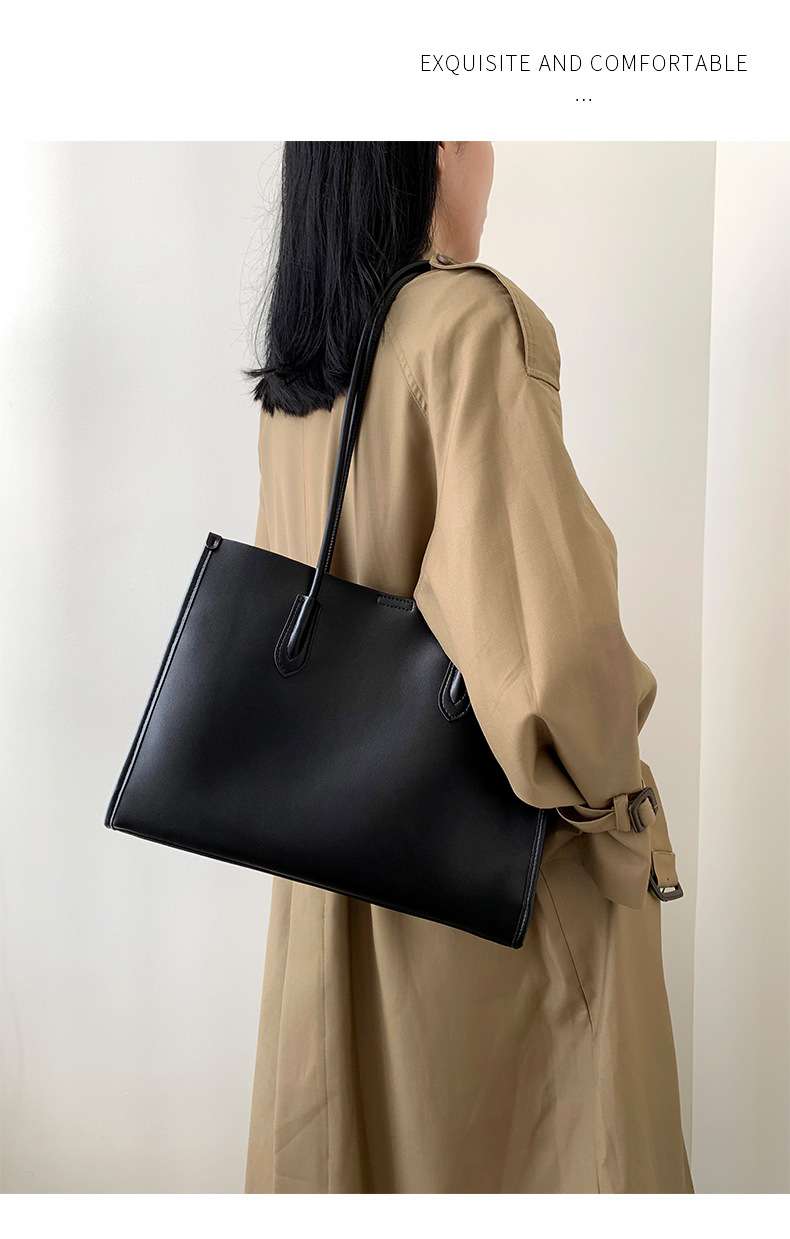 柔軟牛皮托特包 大容量女式真皮手袋 新款手提包水桶包女小眾高級感百搭通勤單肩背包腋下包 真皮包包