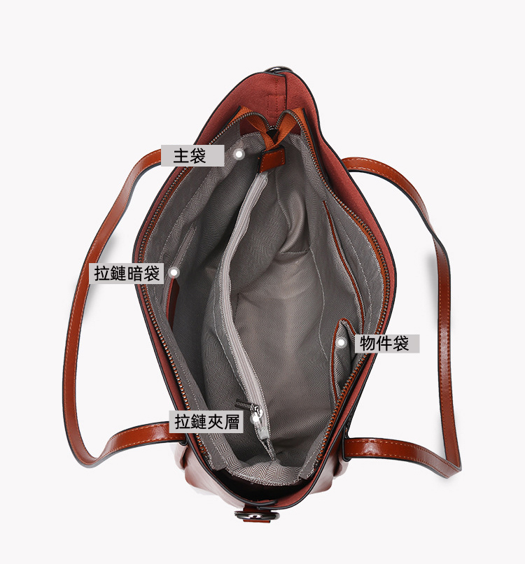 女式托特包 簡約時尚大容量包包 高級感精致手提包 女通勤腋下包手袋 真皮斜跨包側背包 真皮包包