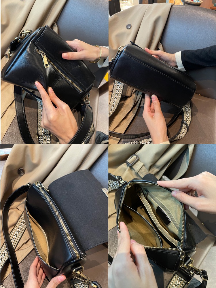 頭層牛皮復古女包 新款腋下包 女時尚斜挎包 高級質感真皮單肩包實用包蓋斜背包推薦 真皮包包