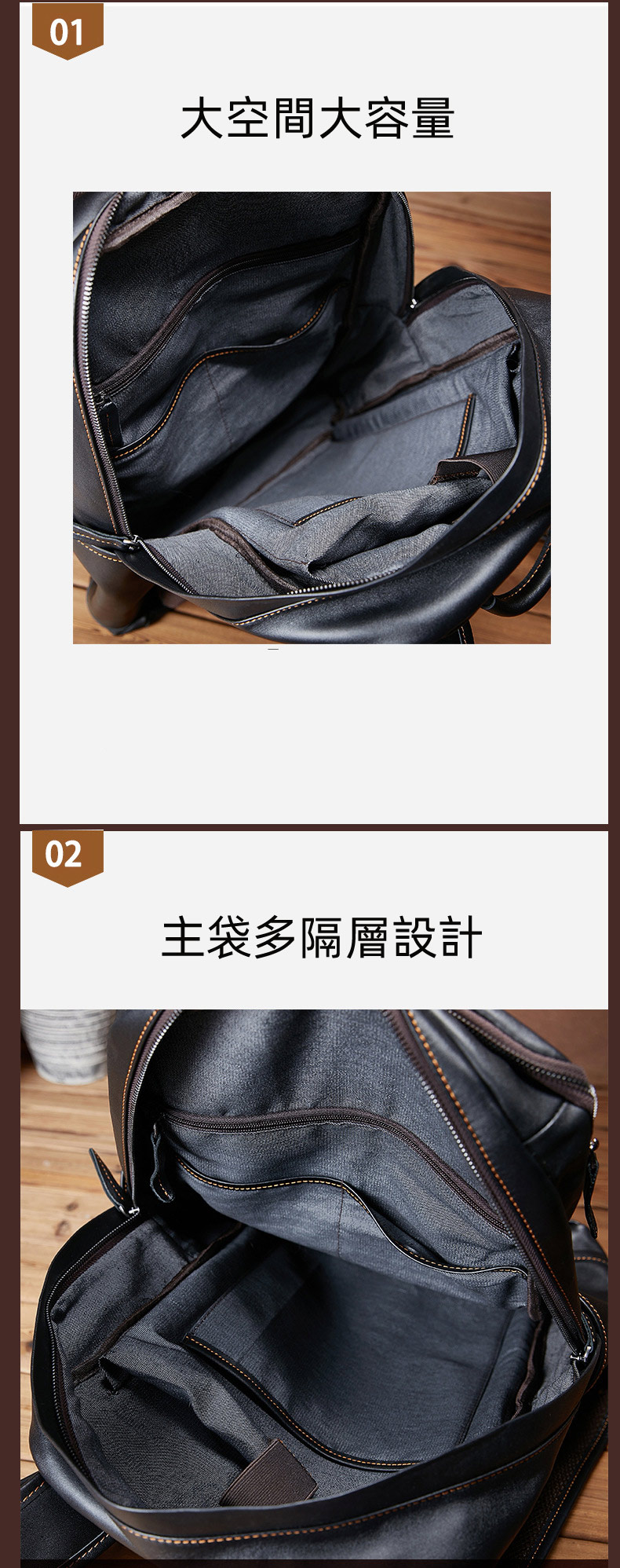 真皮商務後背包 男士雙肩包 頭層牛皮旅行包 大容量背包 休閑潮簡約電腦背包推薦 真皮包包