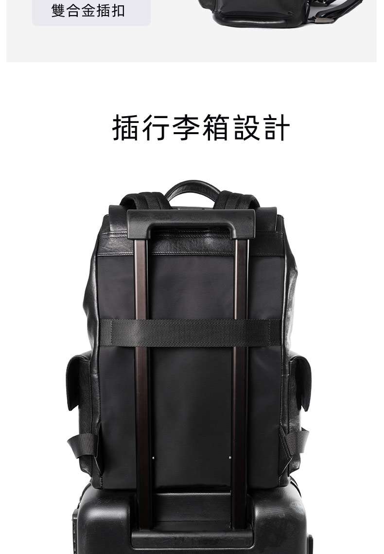 真皮男士休閑抽繩束口後背包 大容量雙肩包 時尚15.6吋電腦背包 商務擴容包包 植鞣皮旅行包推薦 真皮包包