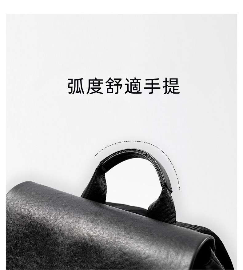 真皮男士休閑抽繩束口後背包 大容量雙肩包 時尚15.6吋電腦背包 商務擴容包包 植鞣皮旅行包推薦 真皮包包