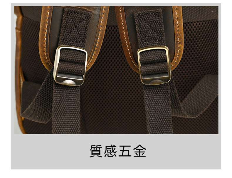 歐美復古瘋馬皮手工後背包 真皮雙肩包 男青年牛皮個性雙肩背包旅行電腦包 大容量實用背包推薦 真皮包包