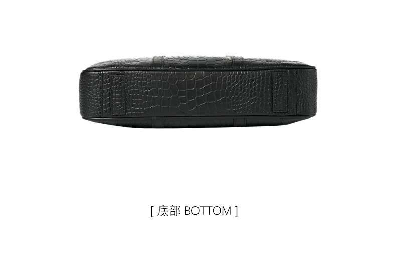 新款鱷魚紋壓花公文包 真皮手提包 大容量商務15.6吋電腦包公事包手袋 男士斜背包推薦 真皮包包