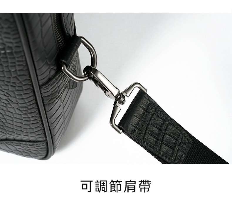 新款鱷魚紋壓花公文包 真皮手提包 大容量商務15.6吋電腦包公事包手袋 男士斜背包推薦 真皮包包