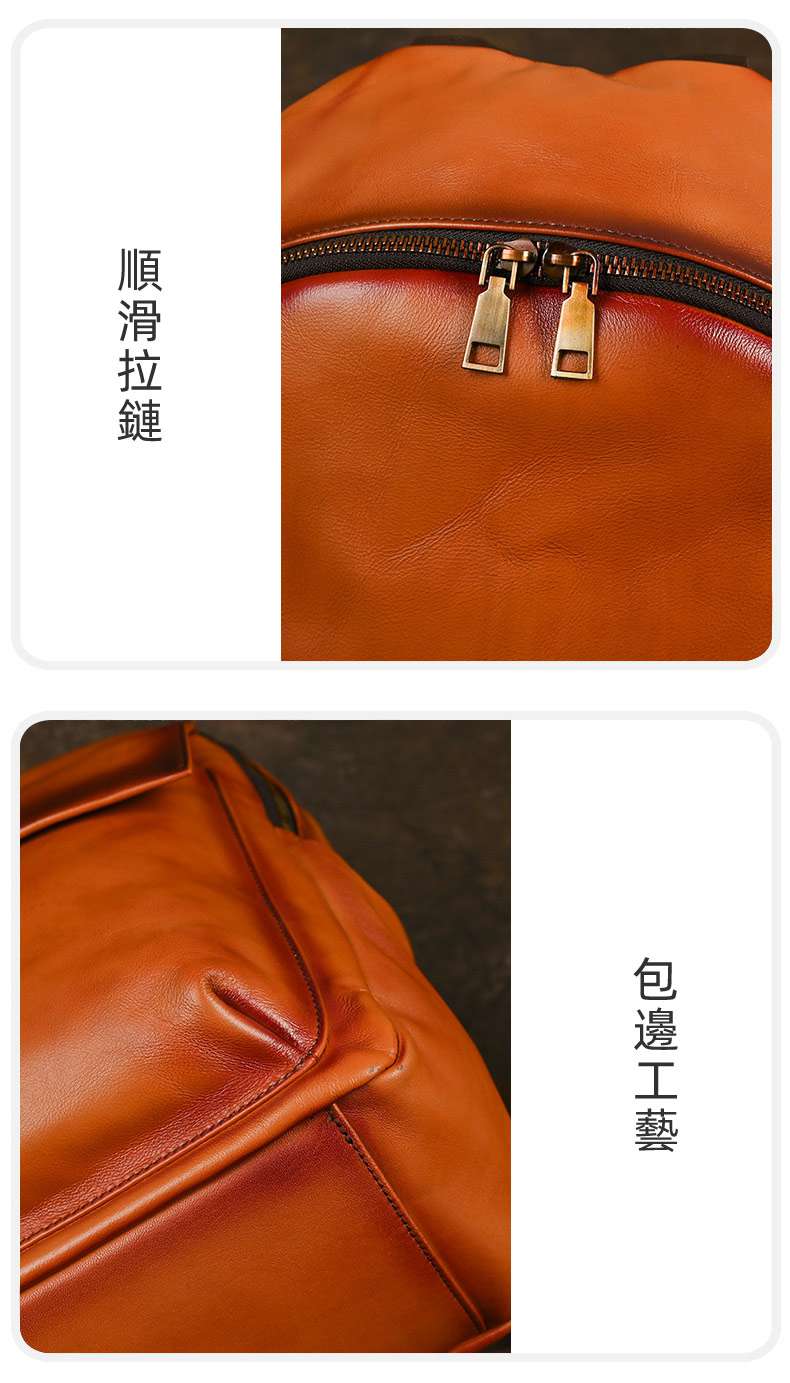 新款復古真皮女生後背包 大容量簡約雙肩包 頭層牛皮做舊女士背包學生書包推薦 真皮包包