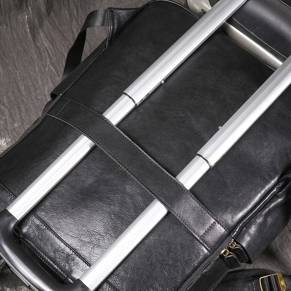 大容量歐美男式出差後背包 商務筆電包通勤真皮雙肩包 頭層牛皮休閒旅行背包 17吋電腦包推薦 真皮包包