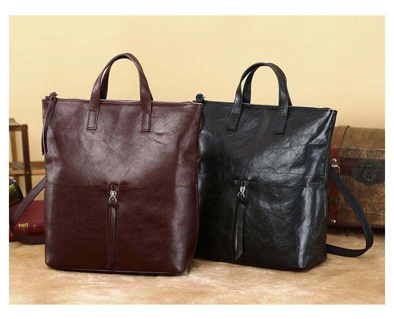 一包多用 復古後背包手提包 植鞣牛皮雙肩包 女式新款簡約背包 百搭高級感手袋推薦 真皮包包